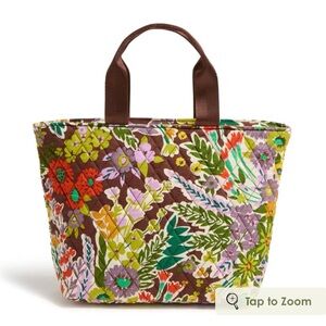 NEW Vera Bradley Essential Lunch Tote in Cotton - Evening Garden